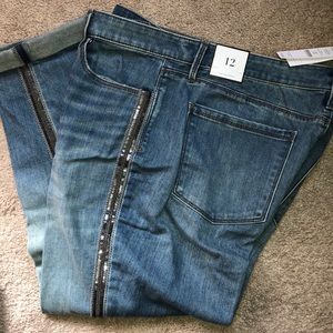 NWT Girlfriend Tuxedo style jean